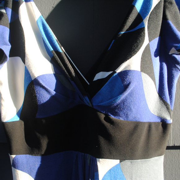 Blck blue wht midi cute dress OCbyOC - Picture 3 of 4